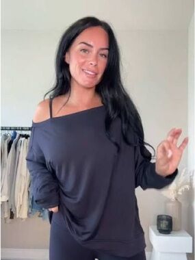 Off-Shoulder Black Lounge Top